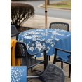 thumbnail image 5 of Outdoor Tablecloth with Umbrella Hole for Patio/Picnic/Party/Camping, Spring Floral Waterproof Table Cloth Square Cover Washable, White Cherry Blossom Fowers Sky Blue (60"x 60"), 5 of 8