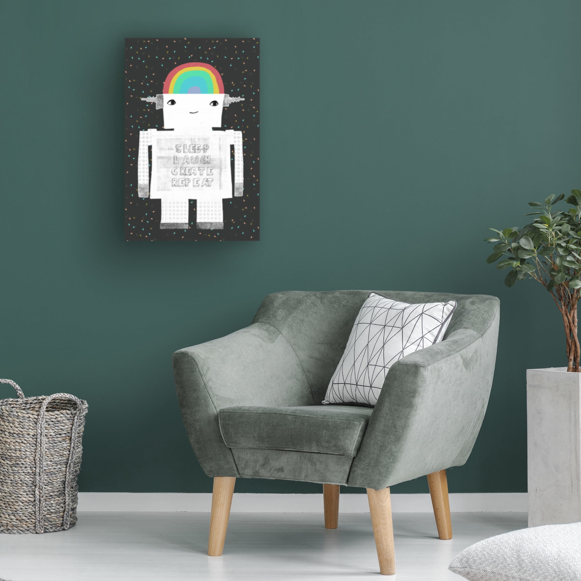 Canvas Wall Art - Treechild 'Sleep Laugh Create Repeat' Wall Art for Living Room, Bedroom, or Office D?cor by Trademark Fine Art - 16 x 24 Inches