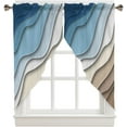 thumbnail image 2 of Ombre Swag Valance Curtains Abstract Geometric Blue Brown Gradient Waves Beach Rod Pocket Kitchen Curtains Scalloped Window Treatment Valances Swag Curtains For Living Room 1 Pair 36"w X 45"l, 2 of 8