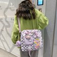 thumbnail image 4 of Sywqhk Mochila De Hombro A Cuadros Japonesa De Gran Capacidad Para Estudiantes (Púrpura) Sywqhk Para estrenar, 4 of 9