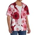 thumbnail image 4 of Disketp Men's Hawaiian Rose Print Shirts Button Down Holiday Beach Shirts-Large, 4 of 7
