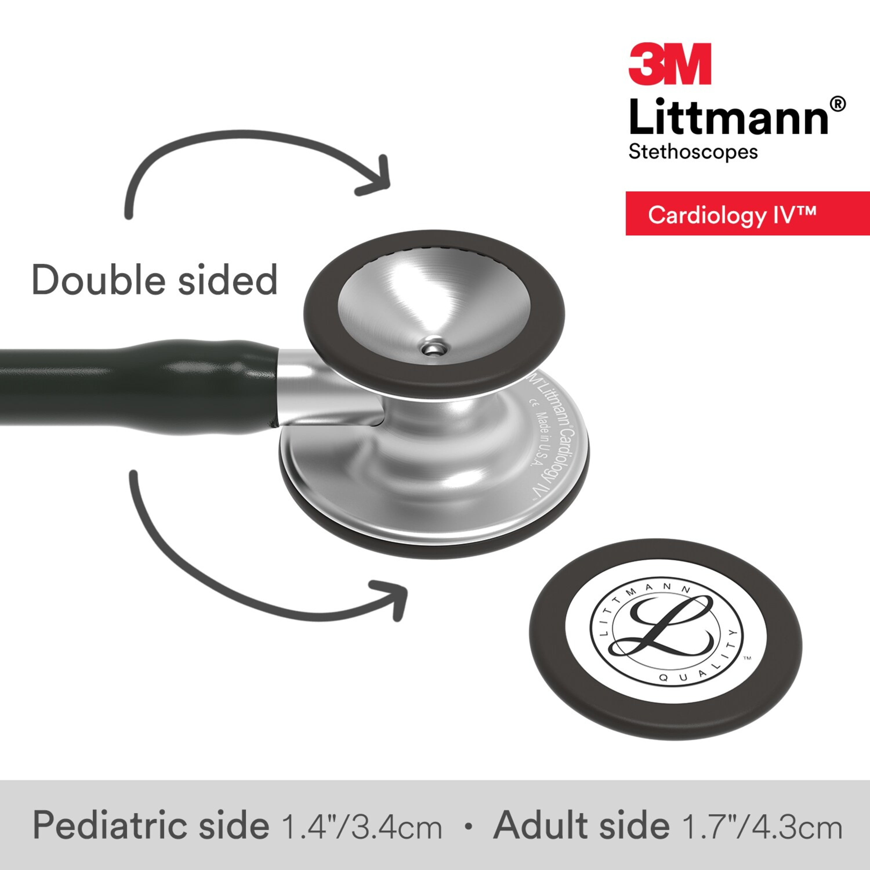 Littmann Cardiology IV Diagnostic Stethoscope, Standard, Black Tube,  Stainless Stem 