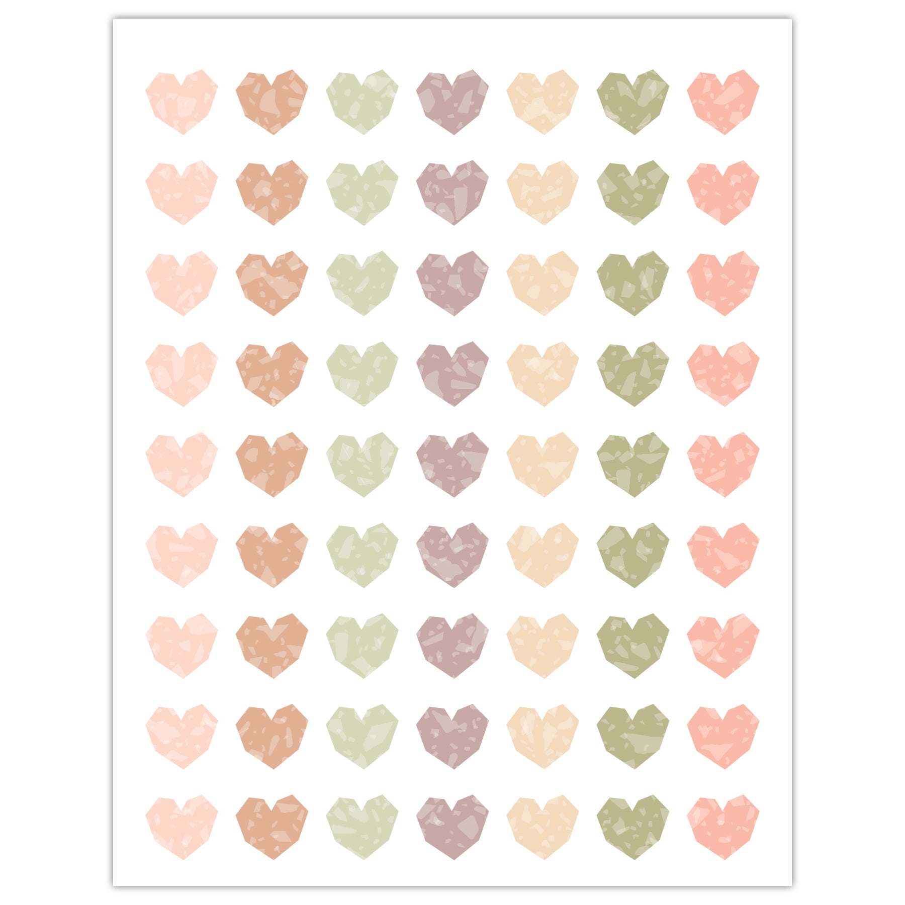 Teacher Created Resources Terrazzo Tones Hearts Mini Stickers, 378 Per Pack, 12 Packs