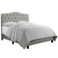 thumbnail image 4 of Gewnee Gray Queen Platform Bed,Linen Fabric Padded Headboard,Solid Wood Slat Support & Sturdy Construction,Ideal for Bedroom,Box Spring Required, 4 of 8