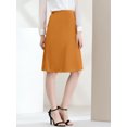 thumbnail image 4 of Allegra K Falda Midi De Satén Acampanada De Oficina De Trabajo De Cintura Alta Para Mujer Marrón XS Unique Bargains Falda, 4 of 6