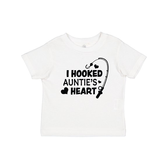 Inktastic I Hooked Auntie's Heart with Fishing Rod Boys or Girls Baby T-Shirt