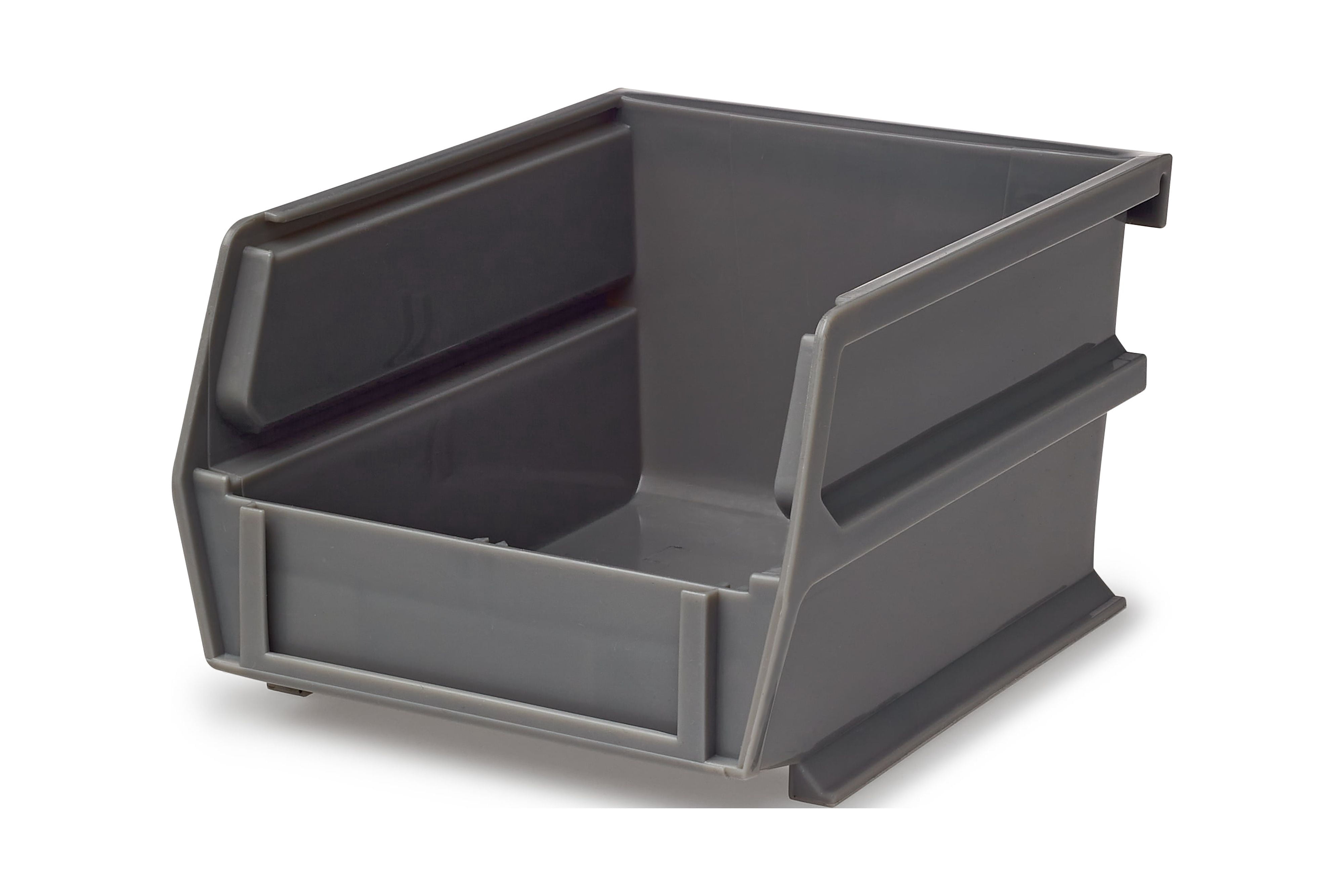LocBin 7-3/8 In. L x 4-1/8 In. W x 3 In. H Gray Stacking, Hanging, Interlocking Polypropylene Bins, 6 CT