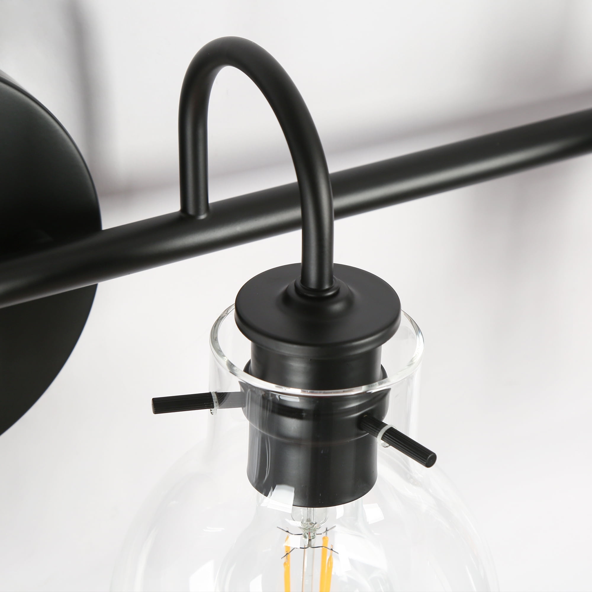 LNC Charm 28.5-in 4-Light Matte Black LED Modern/Contemporary Vanity Light