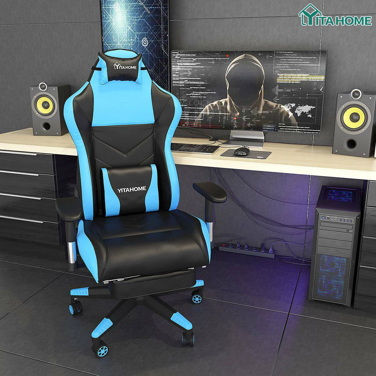 YITAHOME Office Home Computer Gaming Chair with Footrest Swivel Ergonomic Chair 