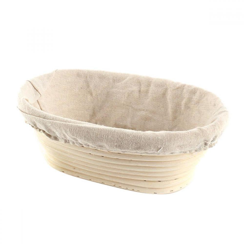 Oval/Round Shaped Dough Proofing Rising Rattan Basket with Liner for Professional and Home Bakers Banneton Bread Proofing Basket for Bread Baking 10inch Oval