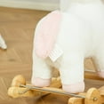 thumbnail image 2 of Childrens Bike, Qaba Rocking Horse, 2 in 1 Kids Ride on Horse, Rolling Unicorn Animal Rocker with Sound, Wooden Base, Pedal, Grip Handle, Plush Riding Pony for 3-6 Years Old, White, White Kids Bike, 2 of 8
