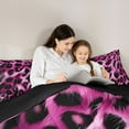 thumbnail image 5 of Feelyou Polkadot Leopard Print Twin Comforter Sets, Fashion Black Pink Bedding Set, 2pcs, 5 of 8