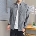 thumbnail image 3 of Camisa y blusa para hombre, manga larga, para hombre, con bolsillo, a cuadros, marca barata, botones, ropa de lujo original, estética social, cuello, 3 of 5