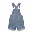 thumbnail image 5 of Alkepwun Denim Overalls Men Solid-Color Casual Loose Adjustable Straps Shorts Rolled Hem Bib Jumpsuit Multi-Pocket Side-Buttoned Washed Durable Romper, 5 of 5