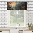thumbnail image 3 of Rustic Cabin Deer Valance Rod Pocket Window Curtain for Kitchen Fall Forest Elk Wildlife Animal Autumn Nature Country Farmhouse Window Treatment Valance Curtains for Bathroom 54 by 18 in, 1 Panel, 3 of 6