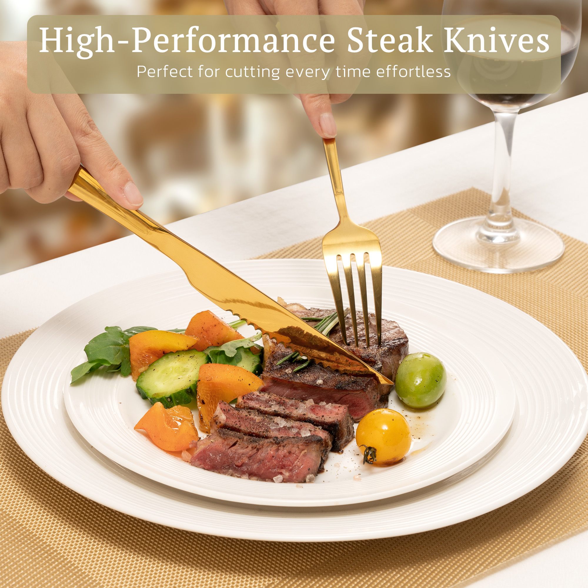 Astercook 25-Piece Gold Stainless Steel Flatware Set photo 3