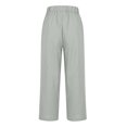 thumbnail image 5 of ibuvkizy Wide Leg Linen Pants for Women Spring and Fall Solid Color Elastic Waist Versatile Straight Tube Casual Wide Leg Pants Gray,XXXL, 5 of 6