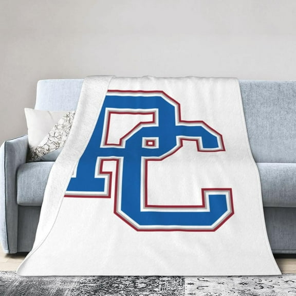 Presbyterian A College Logo Fleece Blanket, Very Soft Microfiber Flannel Blanket for Couch Warm and Cozy for All Seasons, Black
