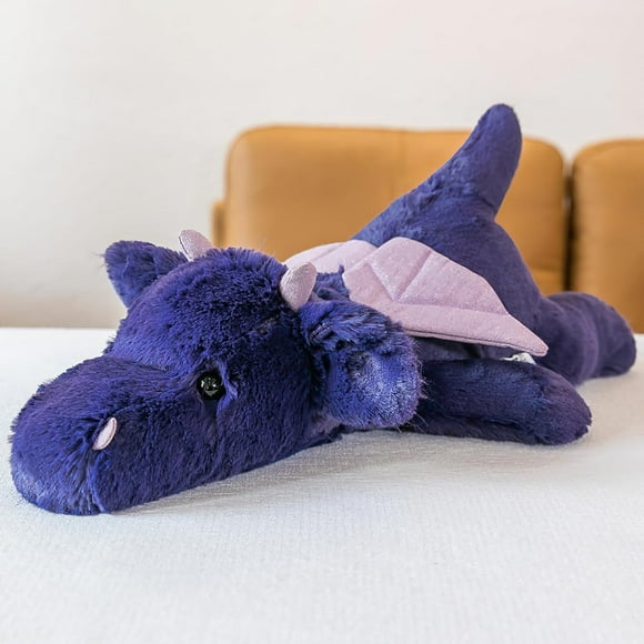 Peluche Dragon de 2,2 Livres, Peluches Pondérées, Peluche Dragon Douce, Jouet en Peluche Dragon Géant Violet de 20,5 Pouces, Peluches Pondérées et Étouffantes, Coussin pour Enfants, Bébé, Anniversaire