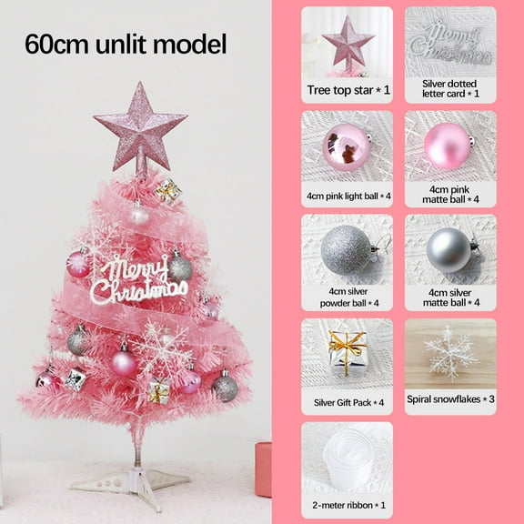 Hwkond Pre-Lit Artificial Christmas Tree Glowing Mini Christmas Tree Set