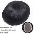 thumbnail image 5 of Toupee for Men Q6 Base Brazilian Remy Hair Units Breathable Lace Top with PU Perimeter Men's Hairpiece, 5 of 6