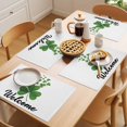 thumbnail image 5 of Saint Patrick's Day Placemats Set&nbsp;of&nbsp;8 Welcome Spring Green Lucky Shamrocks Plant Heat Insulation Washable Place Mats, Non-Slip Table Mats for Dining Table Party Kitchen Decor,13x19 Inch, 5 of 9