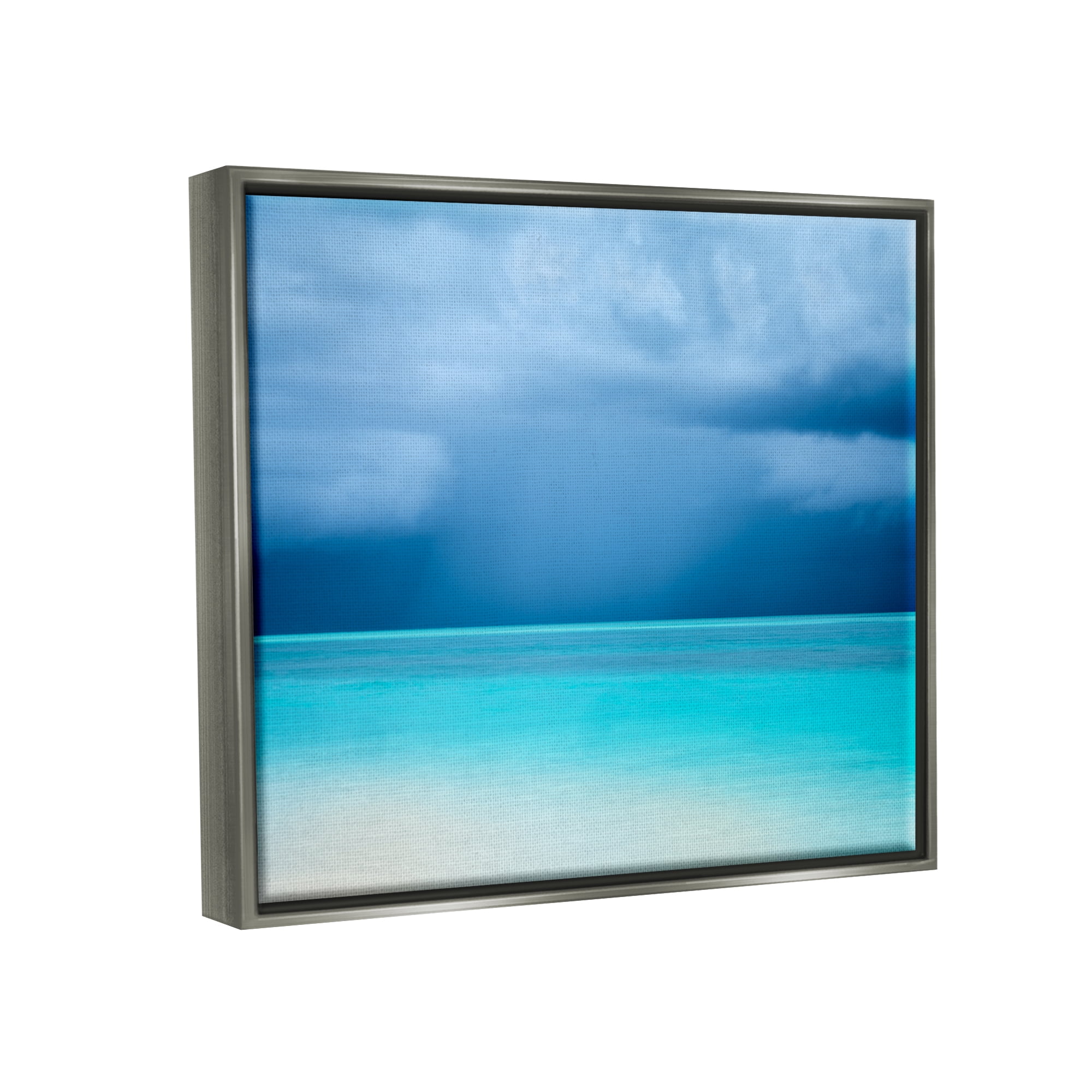 Stupell Industries Turquoise Ocean Landscape Coastal Photography Gray Floater Framed Art Print Wall Art