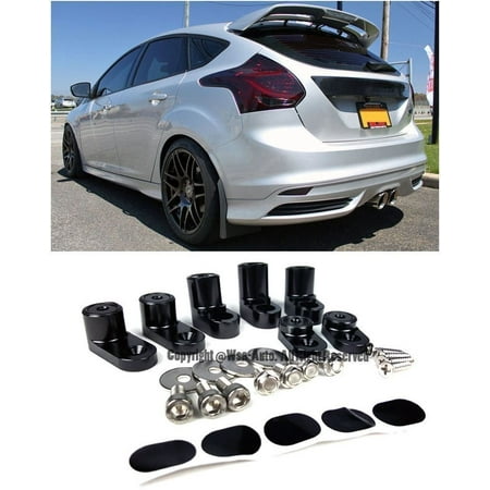 EOS Rear Wing Spoiler Riser Extender Lift Kit Black - For Ford Focus ST Hatchback 13-Up 2013 2014 2015 2016 (Ford Focus St Best Deals)