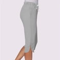 thumbnail image 5 of VV AVEORS Capri Pants For Women Split Side High Waist Casual Athletic Knee Length Summer Pants Casual Sweatpants With Pockets Light Gray M, 5 of 7