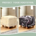 thumbnail image 6 of Jiueut Black White Marble Print Footstool Slipcover, Stretch Square Stool Furniture Protector Footstool Cover with Elastic Bottom Foot Rest Covers, 6 of 7