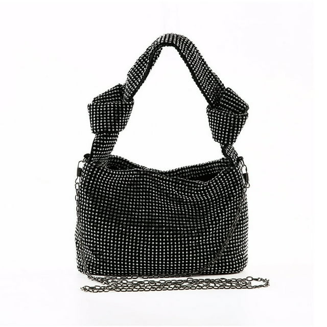 Sac à Bandoulière pour Femmes, Élégant, Fait à la Main, avec Nœud en Strass, Pochette de Rangement pour Fête