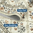 thumbnail image 7 of FairOnly 5'x7'Modern Farmhouse Washable Area Rug Pastoral Floral Non Slip Stain Resistant Mat for Bedroom Living Room Kitchen，Beige, 7 of 7