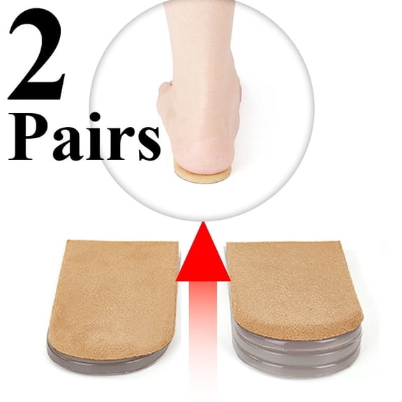 2 Pairs Adjustable Heel Lift Insoles, 3 Layers Orthopedic Height Increase Inserts Shoe Lift for Leg Length Discrepancies, Heel Pain, Achilles tendonitis