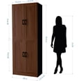 thumbnail image 2 of DIYART Brown Kitchen Pantry Cabinet, 71" Tall Kitchen Storage Cabinet with doors, Kitchen Pantry Hutch with Storage for Kitchen, Dining Room, 2 of 7
