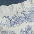 thumbnail image 4 of GLORY SEASON Throw Pillow Covers Set of 2 French Village Printed Linen Fabric Square Pillow Cases Retro Ruffle Flounces Trim 18 x 18 In, 4 of 8
