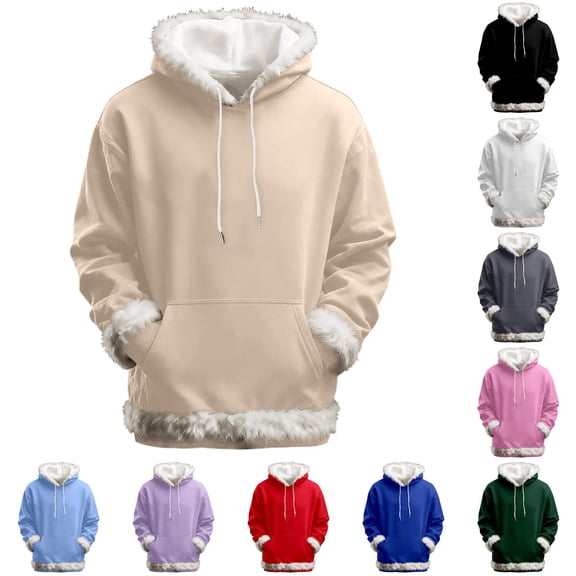 XIAOCHA Mens Pullover Hoodie Loose Fit Fall Winter Casual Hooded Sweatshirts