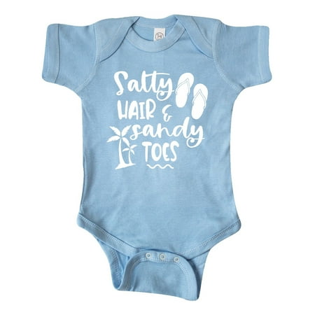

Inktastic Spring Break Salty Hair and Sandy Toes with Sandals Gift Baby Boy or Baby Girl Bodysuit