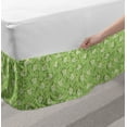 thumbnail image 2 of Botanical Bed Skirt, Continuous Abstract Illustration of Tender Anthurium Flowers, Elastic Bedskirt Dust Ruffle Wrap Around for Bedding Decor, 4 Sizes, Pale Green Green, by Ambesonne, 2 of 2