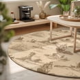 thumbnail image 3 of Round Area Rugs 3.3Ft, Nautical Ship Non-Slip Washable Circle Rugs Carpet, Farmhouse Retro Ocean Coastal Lighthouse Map Indoor Outdoor Rug Floor Mats Throw Runner for Bedroom Living Room Bathroom, 3 of 8