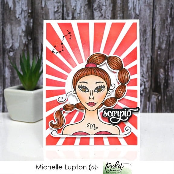 Picket Fence Studios 4"X6" Stamp Set-Scorpio Girl