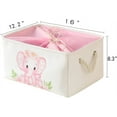 thumbnail image 2 of Storage Basket Pink Basket, Baby Shower Basket for Girls, Large Gift Box for Baby, Collapsible Storage Bins Elephant Decoration for Kidsroom Nursery Room Play Room (Large, Pink Elephant), 2 of 8