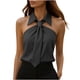 thumbnail image 1 of Fuera Del Hombro Camisetas de Manga Larga para las Mujeres Cuello Colgante Blusa sin Mangas de Color Sólido Top de Verano Casual para las Fiestas, 1 of 8