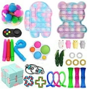 Emmababy 21/20/27/30Pcs Stress Relief Finger Press Bubble Fidget Toys Set