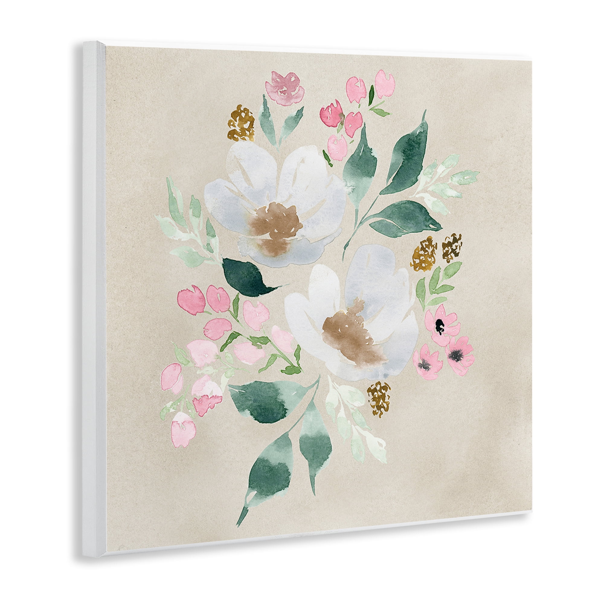 Stupell Industries Neutral Floral Beauty Botanical & Floral Painting Unframed Art Print Wall Art, 12 x 12