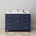 thumbnail image 2 of Wyndham Collection Beckett 48" Wood Single Bathroom Vanity in Nickel/Dark Blue, 2 of 6