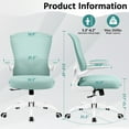 thumbnail image 2 of COOLHUT Office Chair, Ergonomic Desk Chair with Adjustable Lumbar Support, High Back Mesh Computer Chair with Flip-up Armrests-BIFMA Passed Task Chairs, Executive Chair for Home Office，Light Blue, 2 of 12