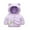 Purple, variant on MXIEZI Unisex Hooded Down Cotton Jacket for Newborn Baby Girls and Boys Fall Winter Printed Puffer Coat with Ears Warm Toddler Outerwear for 6 Months to 4 Years
