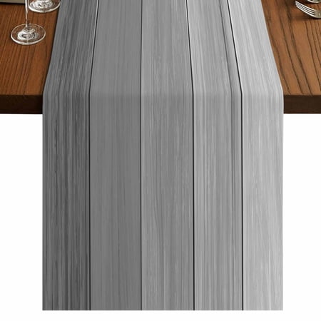 Table Runners 108 Inches Long Dress Scarves Grey Ombre Wooden Farmhouse Coffee/Dining/Kitchen Table Runner for Living Room Farmhouse Retro Gray Wood Gradient 13x108 Inch