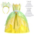 thumbnail image 1 of Vestido de niña Tiana Cosplay disfraz la princesa y la rana Anime película juego de rol ropa Halloween carnaval princesa Dress10-11Y Tag-145 Gao Jinjia LED, 1 of 2