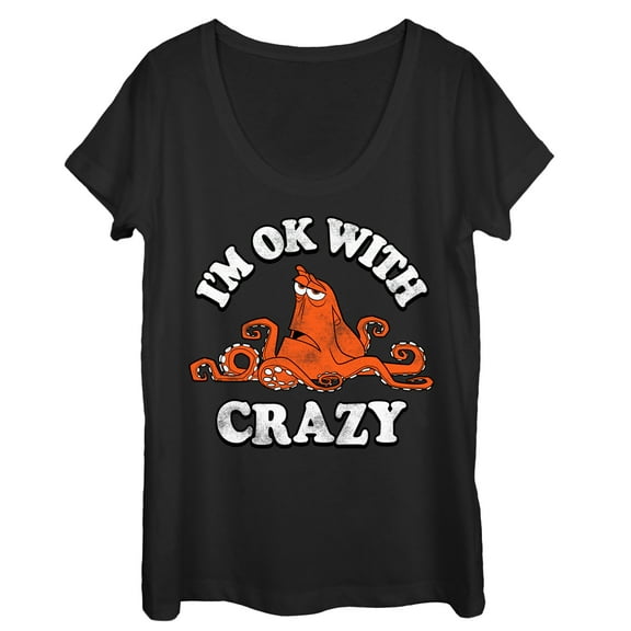 Women's Finding Dory Hank Ok With Crazy  Scoop Neck Black Small